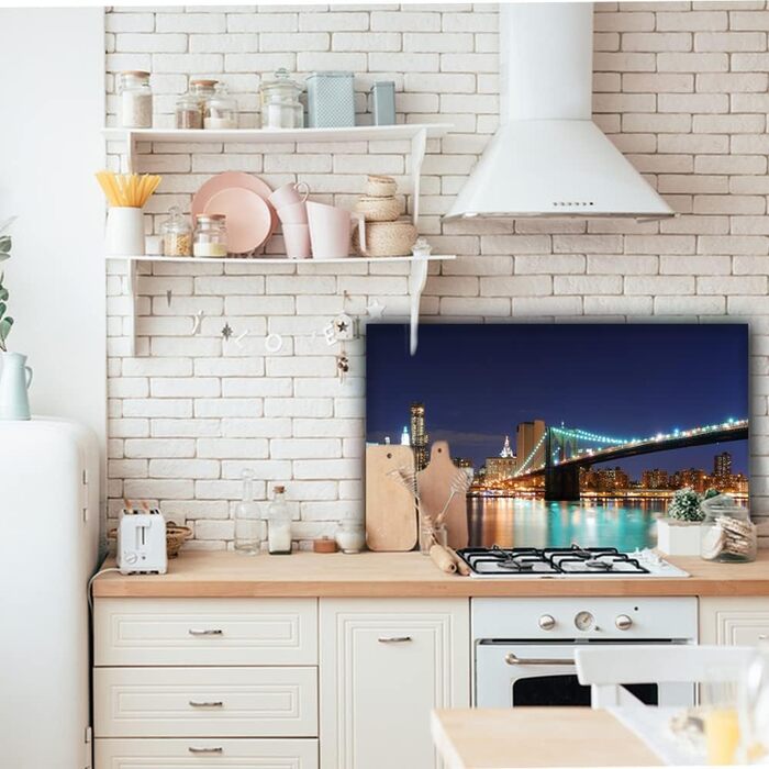 Дизайнерський кухонний бризкозахисний екран з алюмінієвого композиту, кухонний фартух, товщина 3 мм, 60x100 см, (місток)