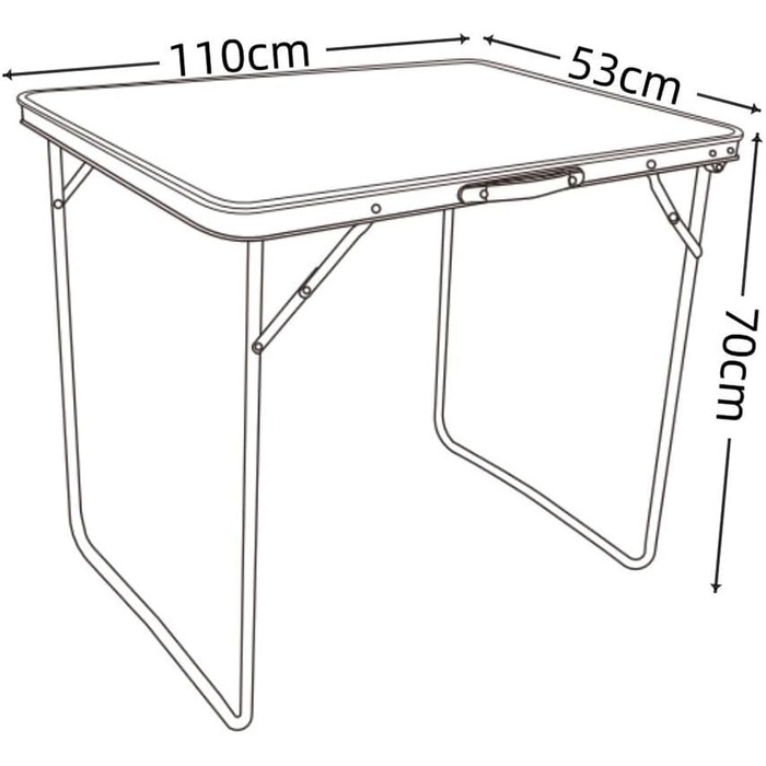 Раскладной стол для кемпинга 110 х 53 х 70 см VCM
