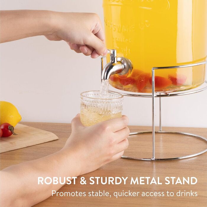 Диспенсер для напитков с металлической подставкой 8 л Navaris