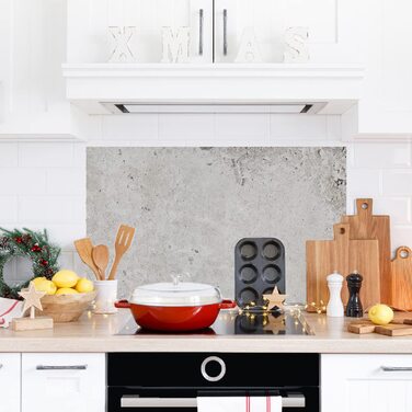 Дизайнерський кухонний бризкозахисний екран з алюмінієвого композиту, кухонний фартух, товщина 3 мм, 60x100 см, (крупний бетон)