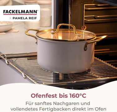 Набор кастрюль со стеклянными крышками, 9 предметов, пастельно-бежевый Pamela Reif Fackelmann