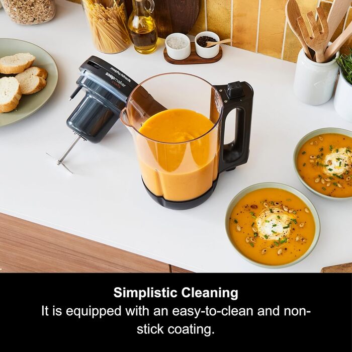 Суповарка Morphy Richards Clarity об&39ємом 1,6 л, контроль порцій, 9 функцій, інтелектуальна технологія реакції, підтримка тепла, суповарка та смузі, білий та чорний кольори, 501050