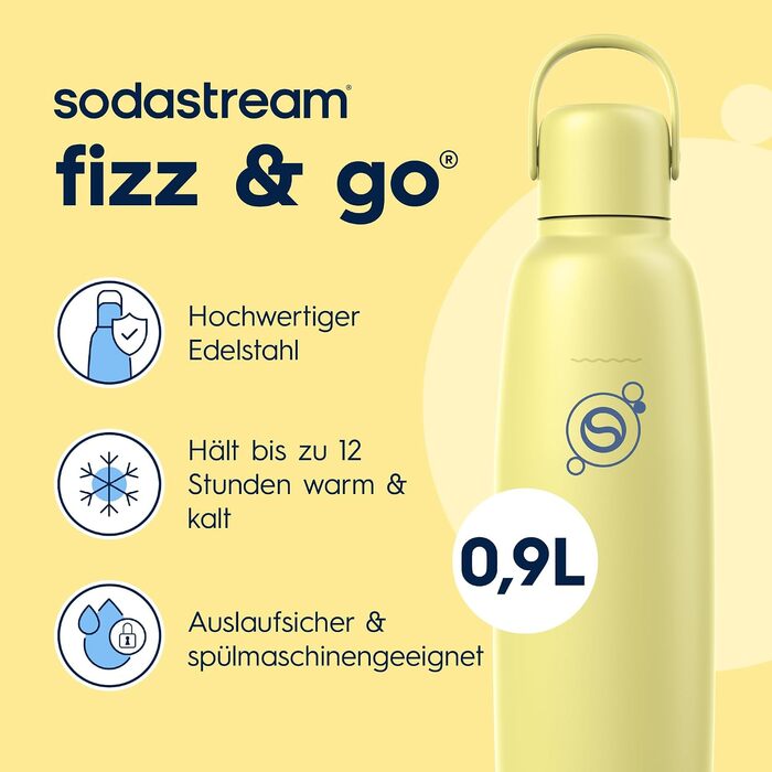 Бутылка для газированной воды 0,9 л, желтая Fizz & Go SodaStream