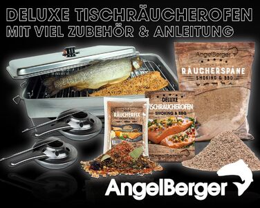 Коптильня из нержавеющей стали с коптильной мукой Deluxe Angel-Berger