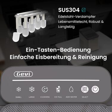 Ледогенератор с функцией самоочистки 9 кубиков за 6 минут Gevi