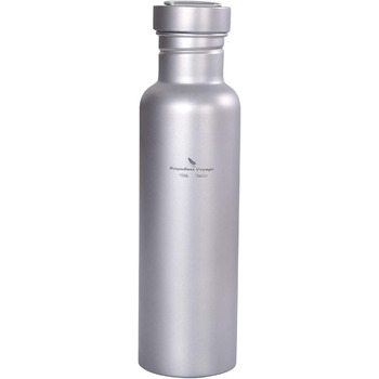 Титанова пляшка для води з титановою кришкою для кемпінгу 750 мл. Boundless Voyage