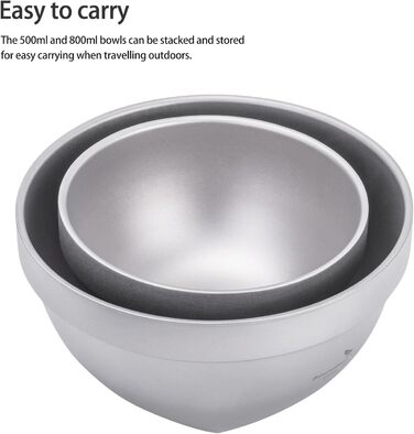Набор титановых лоханок с двойными стенками 500 и 800 мл Boundless Voyage