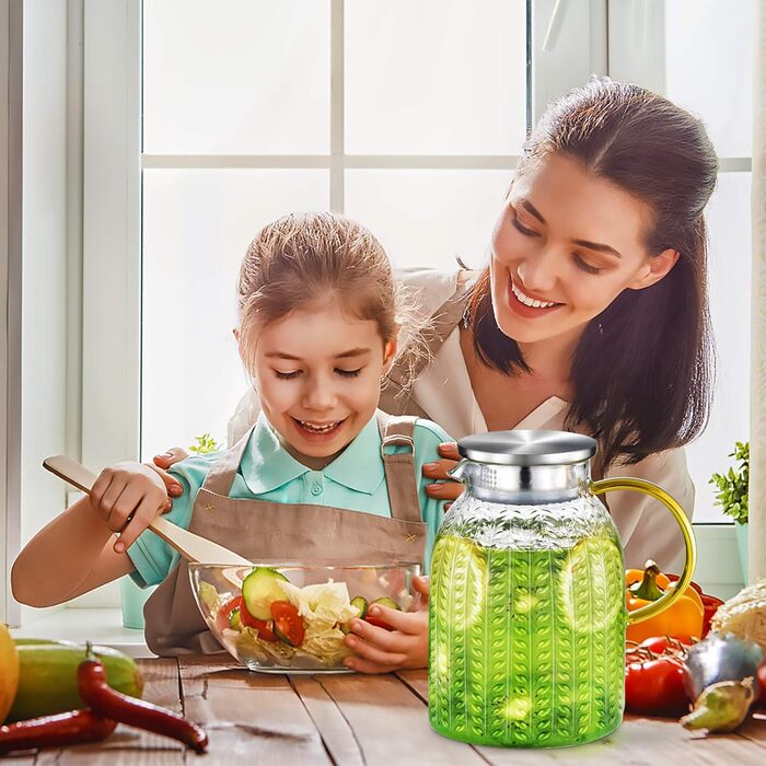 Стеклянный кувшин с крышкой 1,8л Aofmee