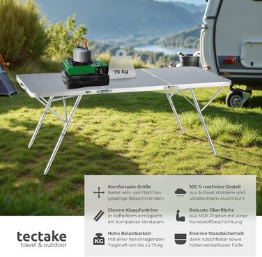 Кемпинговый стол с ремнем для переноски 180 х 70 х 70,5 см tectake