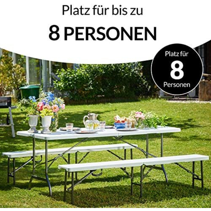 Стіл та лавки для кемпінгу 183 х 76 х 74 см Casaria