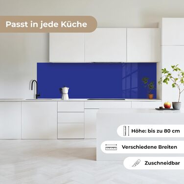 Кухонний фартух 60x250 см, самоклеючий фартух, кухонний фартух, кухонний фасад, самоклеючі кухонні фартухи - Осінь (Однотонний - Синій, 60 x 200 см)