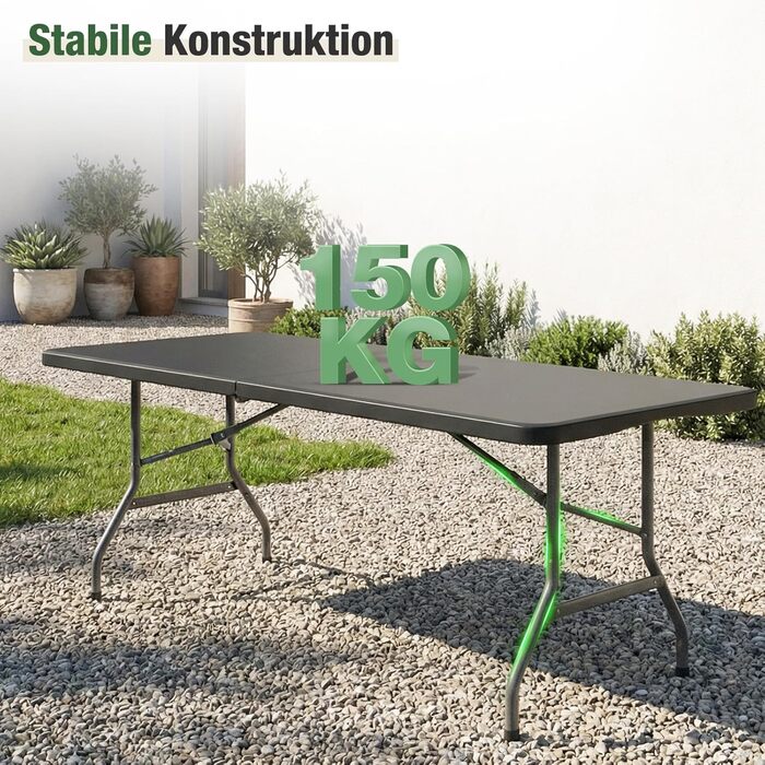 Складной фуршетный стол 152 х 70 х 74 см черный Sekey