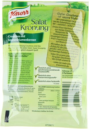 Салатні крутони Knorr з цибулею для смачного салату без додавання підсилювачів смаку 20 х 25 г (25 г (5 упаковок))