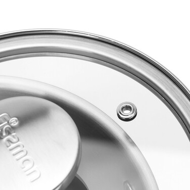 Ковш Fissman MASTER CHEF 18х10 см/2,3 л со стеклянной крышкой нержавеющая сталь (15095)