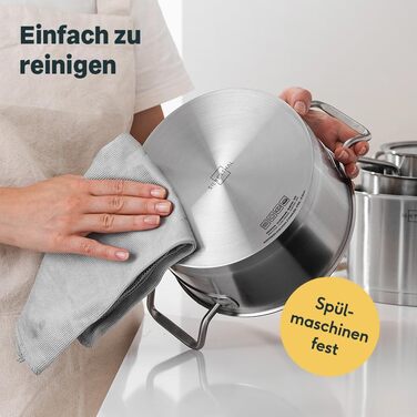 Набір каструль з нержавіючої сталі зі скляними кришками, 3 предмети Silberthal