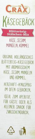 Печенье с сыром - палочки с кунжутом, миндалем и тмином, 10 упаковок по 100 г. Cräx