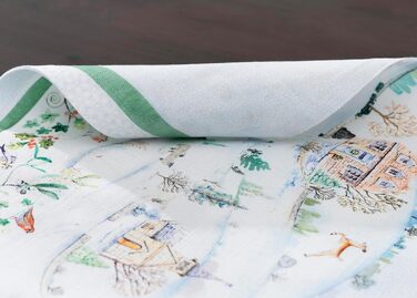 Бавовняні килимки для серветок, набір з 4 шт. , декоративні килимки для серветок, пасхальні килимки, що миються, для свят, вечерь, весни, літа (33 см x 48 см) (28 - Snowy World), 39Hermine 100