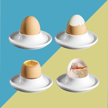 Керамічні підставки для яєць Cinf у горошок, подарунковий набір із 4 порцелянових підставок для сніданку та приготування їжі, міцні, легко миються, багаторазові (підставки для яєць, упаковка з 4 шт. )