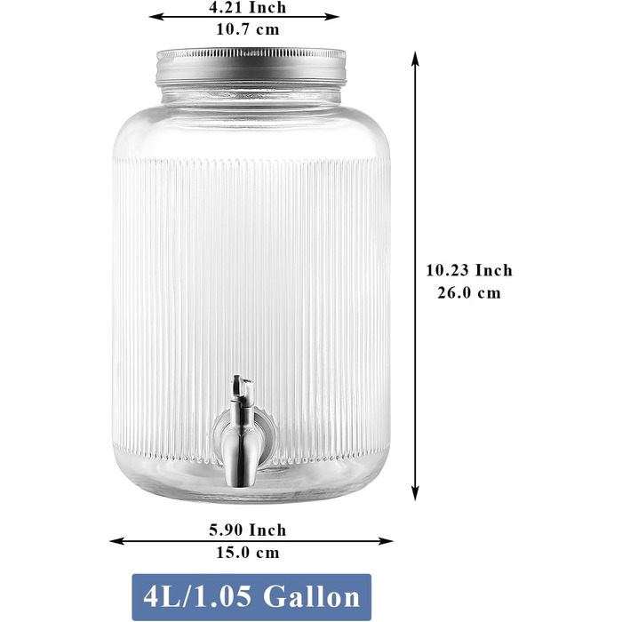 Диспенсер для напоїв з краном 4 л Evanda