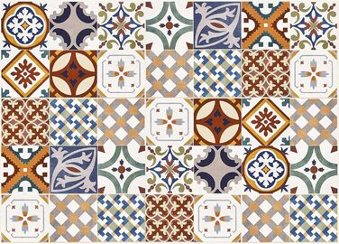 Алюмінієвий кухонний фартух, виготовлений в Італії, захищає плиту та стіну, миється та легко встановлюється, металевий фартух, 48 x 72 см (84 x 60 см, червоний азулежу)