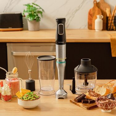 Ручний блендер 1200 Вт Katana сірий з аксесуарами, набір 4 предмети Cecotec