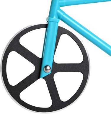 Резак для пиццы в виде велосипедиста с подставкой, сине-зеленый KUONIIY