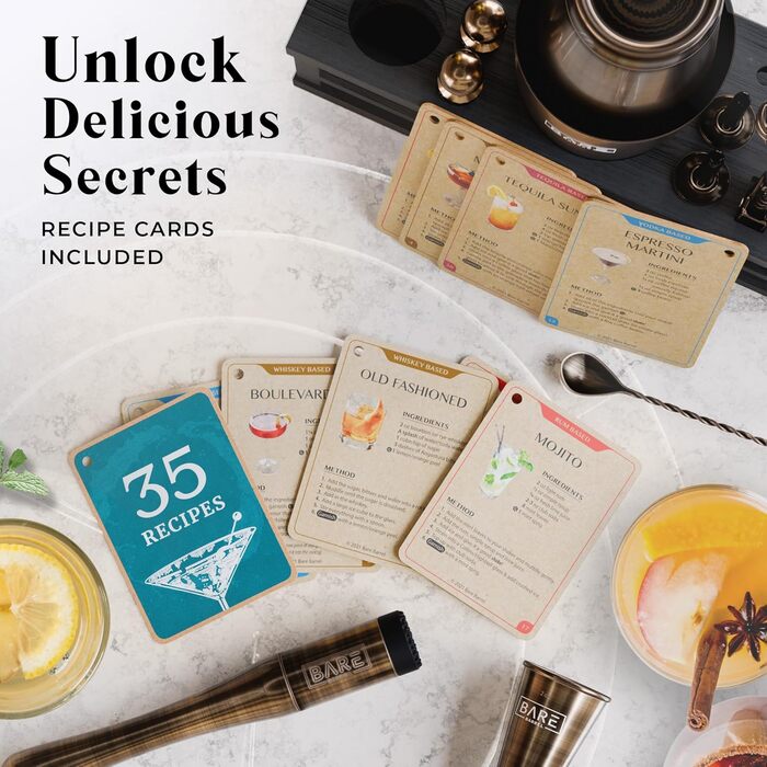 Набір для коктейлів 16 предметів латуний Bare Barrel