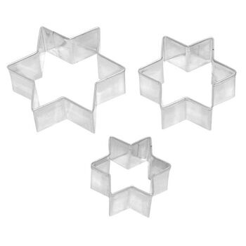 Набор форм для печенья в виде шестиконечных звезд, 3 предмета, RBV Birkmann