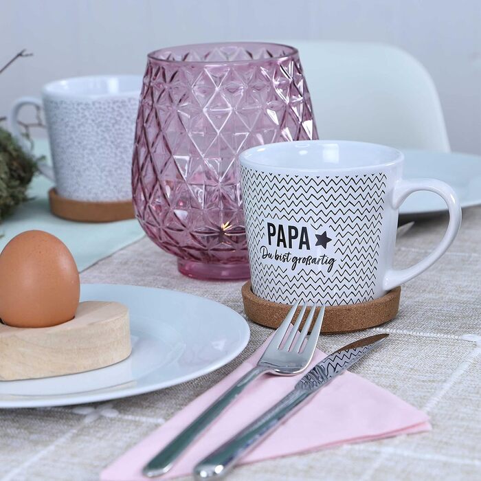 Паперовий дракон. Високоякісна керамічна кружка з корковою підставкою в тон - прикраса столу - журнальний столик - кавова кружка - у повітрі - на Великдень (тато).