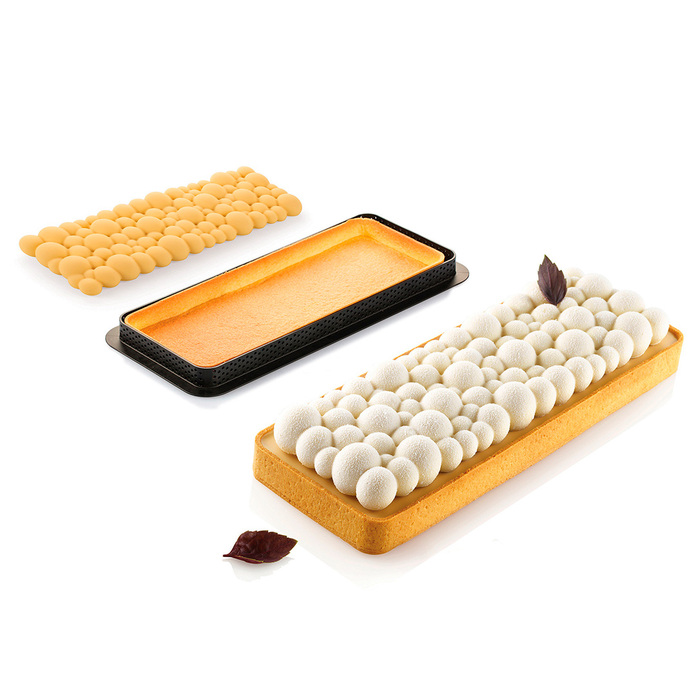 KIT TARTE RING BUBBLE 265x105 MM Форма силіконова 250x85х20 мм + 1 кільце (265x105х20 мм) - 1 форма