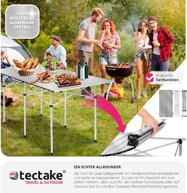 Кемпинговый стол 140 x 70 x 70 см tectake