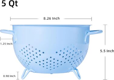 Металеве сито для пасти з подвійними ручками синє beifeier