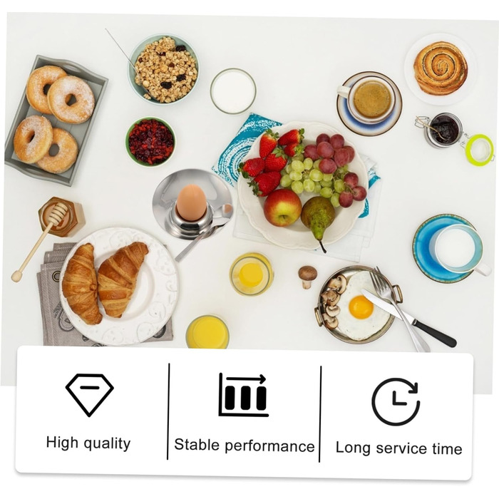 Підставка для яєць 12 см з ложкою, нержавіюча сталь Toyvian