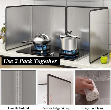 Складаний бризкозахисний екран для варильних поверхонь 2 шт TiciKim