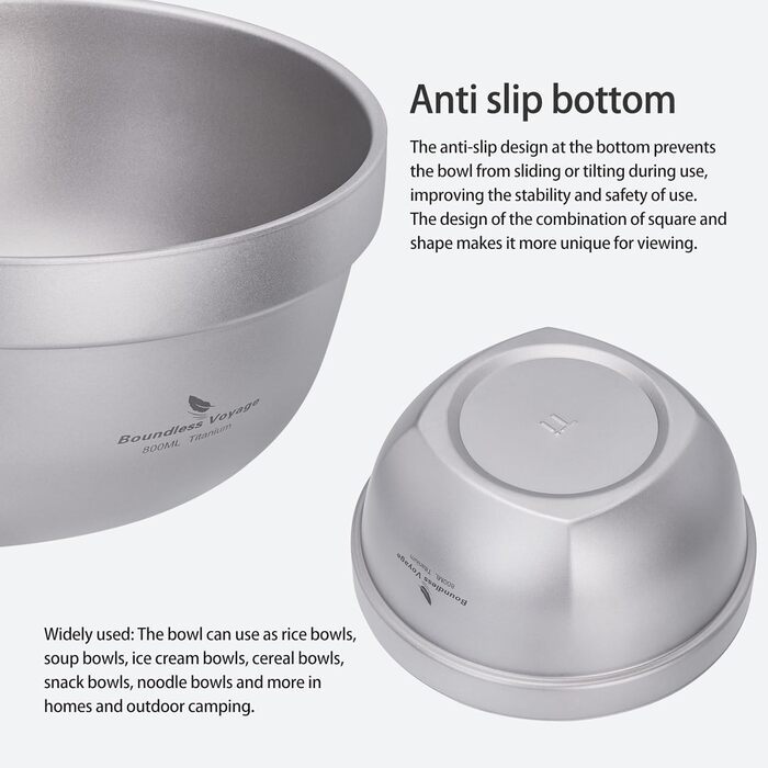 Титановая миска для кемпинга 800 мл Boundless Voyage