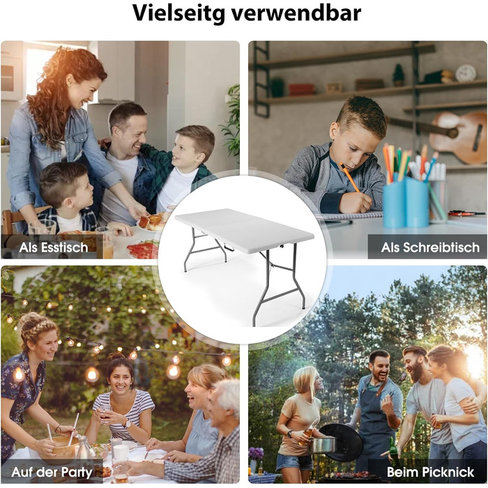 Складной кемпинговый стол белый KOMFOTTEU