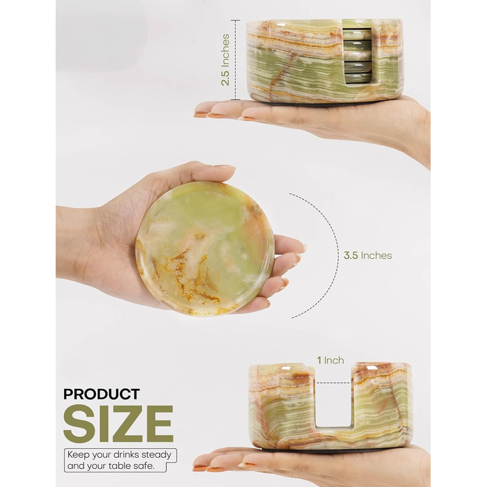 Набір підставок для напоїв з мармуру 6 шт SPESHSTONES