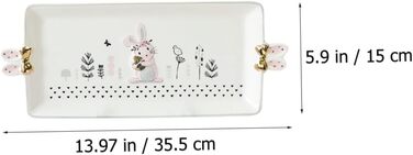 Керамічна сервірувальна тарілка з малюнком кролика 35,5 х 15 см ROMISBABA