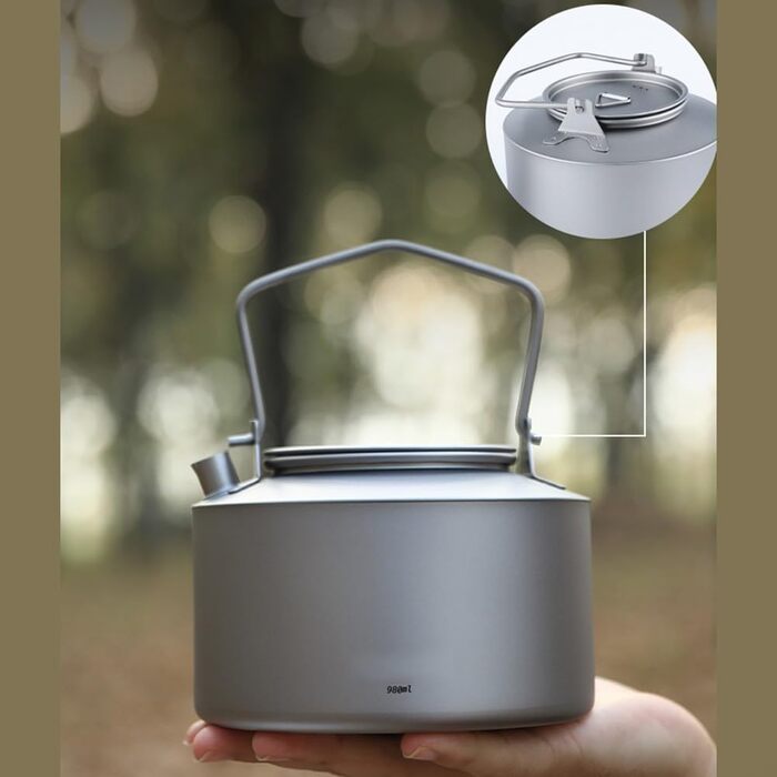 Титановый котелок для кемпинга 980 мл Feeshoppher