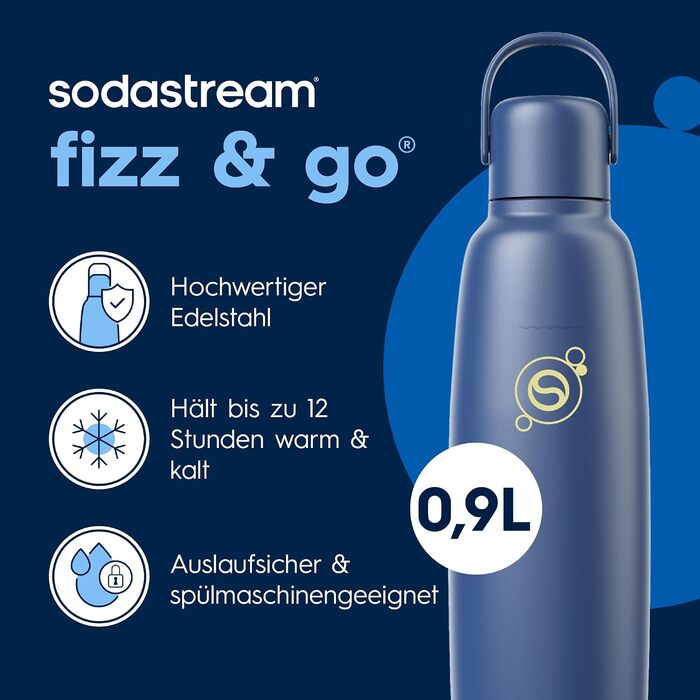 Бутылка для газированной воды 0,9 л, синяя Fizz & Go SodaStream