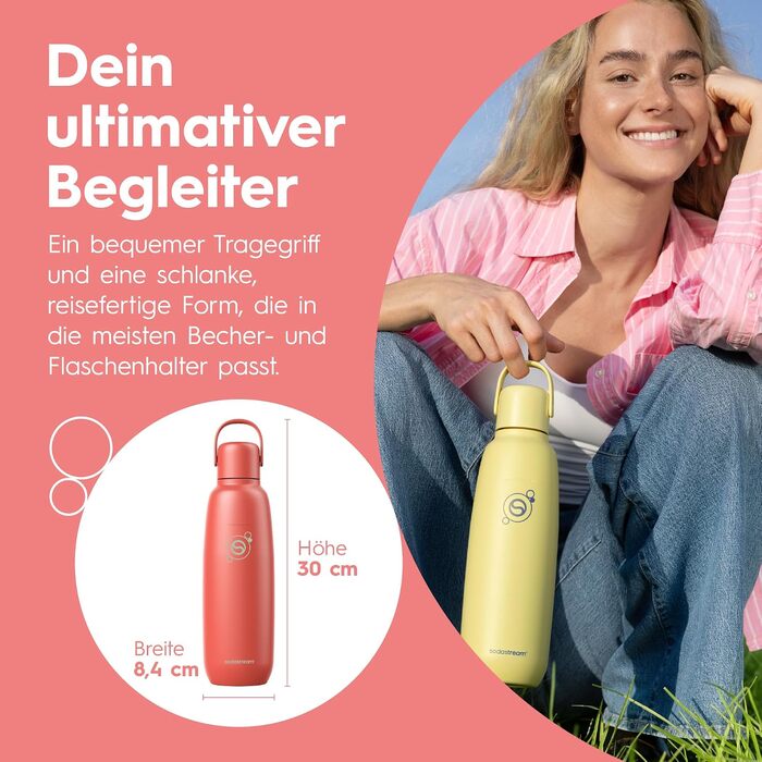 Бутылка для газированной воды 0,9 л, оранжевая Fizz & Go SodaStream