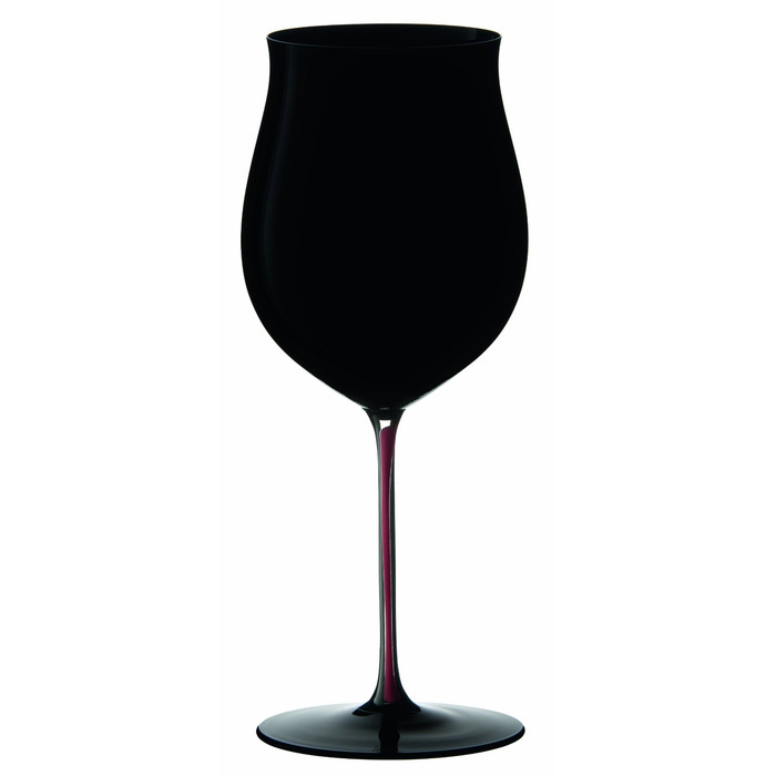 Фужер Burgundy Grand Cru 1050 мл, чорний кришталь з червоною ніжкою, ручна робота, Black Series, Riedel