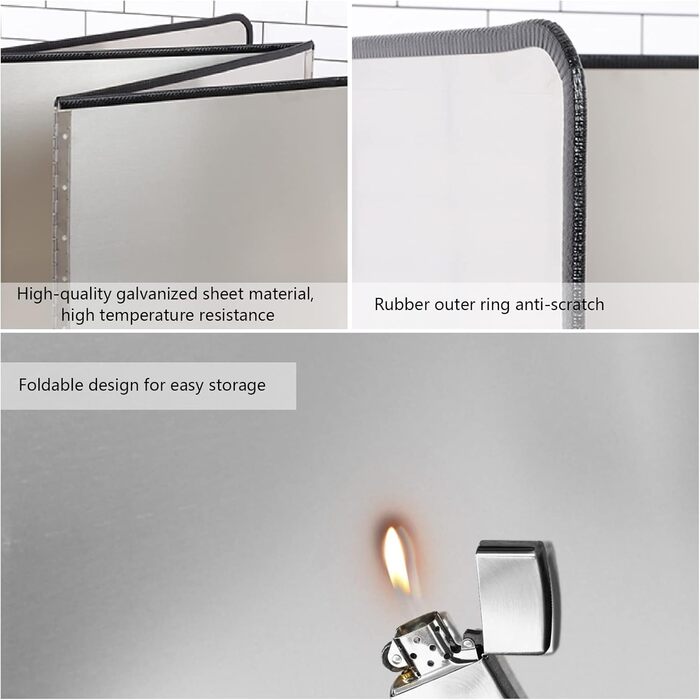 Портативний захист від бризок для приготування їжі, антипригарний, захист від бризок олії, захист від бризок для смаження, плита, захист від бризок, кухня, (срібний, L)