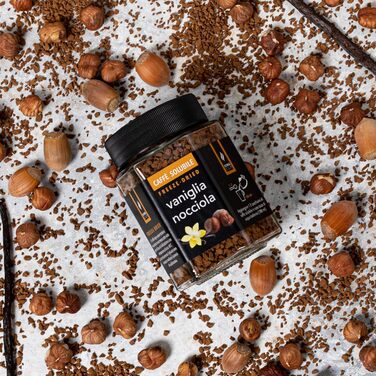 Растворимый кофе с ванилью и фундуком в стеклянной банке 50 г King Cup