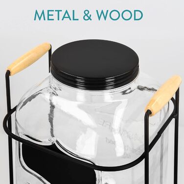 Диспенсер для напитков стеклянный 5 л Navaris