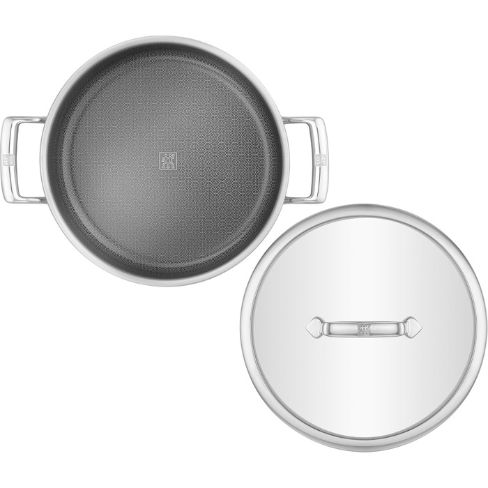 Сервировочная сковорода 26 см с антипригарным покрытием в форме сот со стеклянной крышкой Peak Zwilling