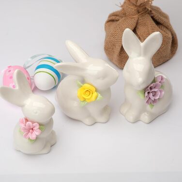 Набір керамічних фігурок пасхального зайчика 3 шт WWT