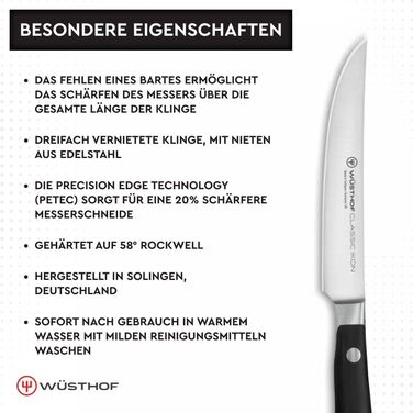 Набор ножей для стейка WSTHOF Classic Ikon, 4 шт. (Черные, отдельные ножи)