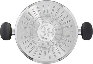 Каструля 10,4 л з нержавючої сталі зі скляною кришкою 28 см Primary Tefal