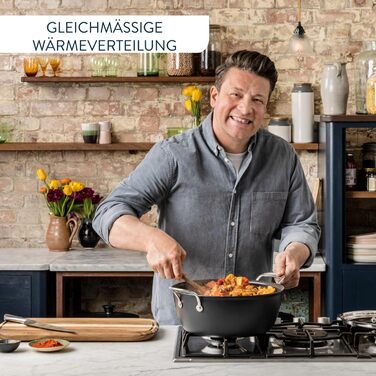 Кастрюля 7,4 л с антипригарным покрытием с крышкой 30 см Jamie Oliver Tefal